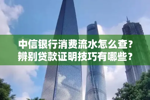 中信银行消费流水怎么查？辨别贷款证明技巧有哪些？