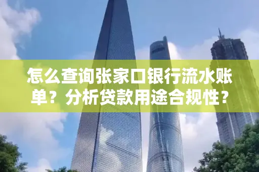 怎么查询张家口银行流水账单？分析贷款用途合规性？